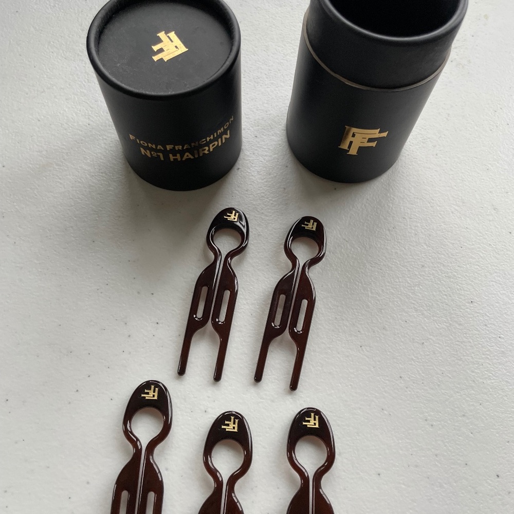 NWT Fiona Franchimon No. 1 Hairpin (brown, set of 5)